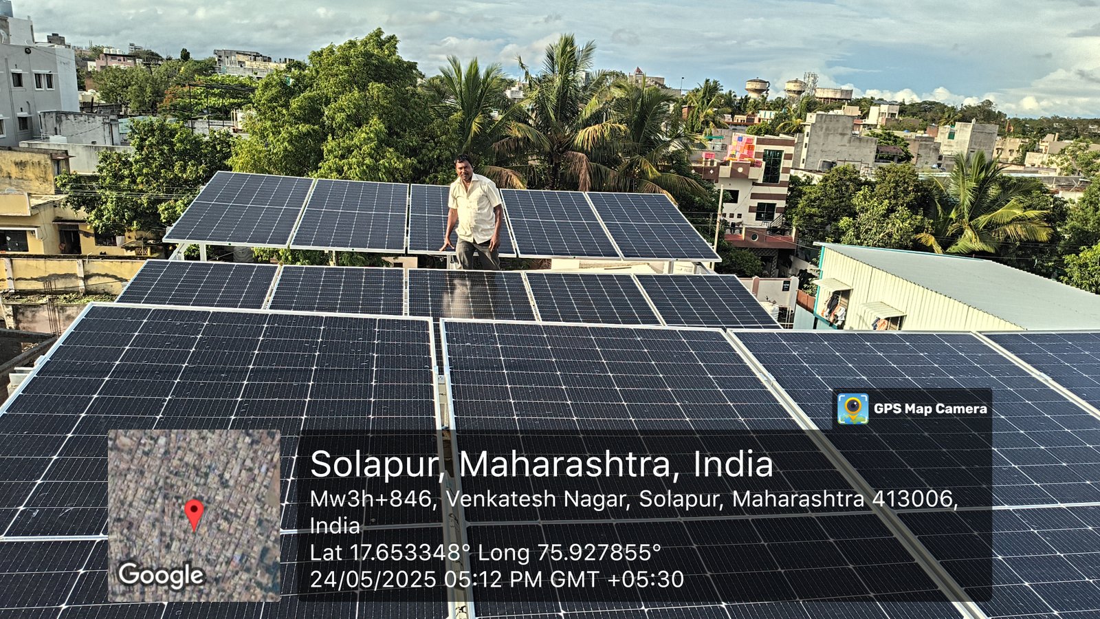 Solar panel installation by Evergreen Solar Works